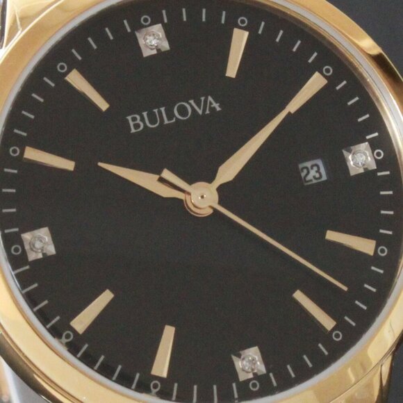 Bulova Ladies Diamond Accent Gold Tones Quartz Watch 32mm - Picture 12 of 13